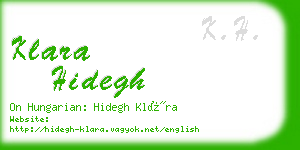 klara hidegh business card